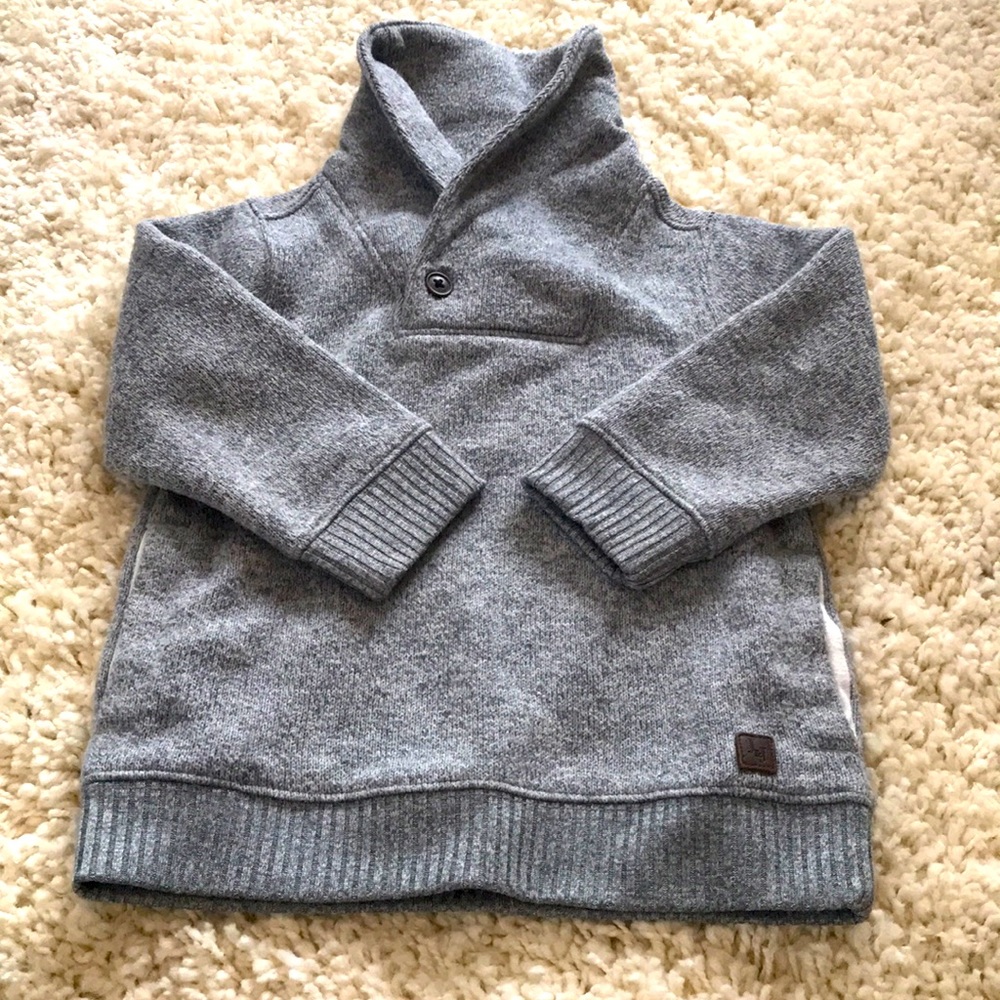 Janie and jack gray sweater‎ pockets 18-24 mos vguc